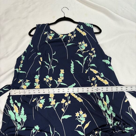 Charter‎ Club Navy Blue Floral Sleeveless Midi Dress 3X - Picture 9 of 11